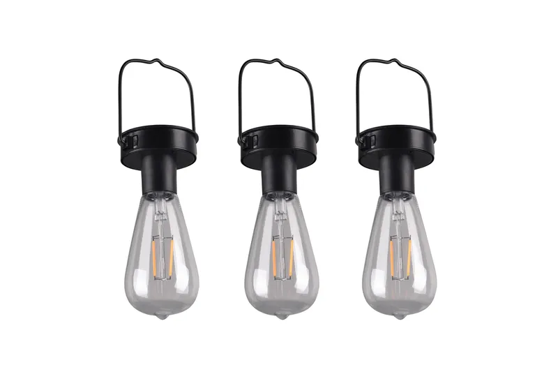 Campus solar taklampor 3-pack mattsvart, skymningsrelä - Matt svart - Belysning - Utomhusbelysning - Solcellslampa & solcellsbelysning