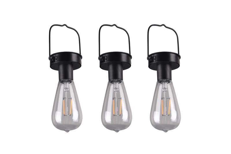 Campus solar taklampor 3-pack mattsvart, skymningsrelä - Matt svart - Belysning - Utomhusbelysning - Solcellslampa & solcellsbelysning