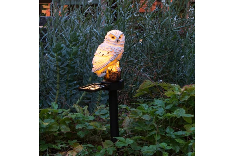 HI Soldriven trädgårdslampa med sensor uggla LED - Vit - Belysning - Utomhusbelysning - Solcellslampa & solcellsbelysning