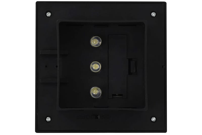 Solcellslampor 12 st LED fyrkantiga 12 cm svart - Svart - Belysning - Utomhusbelysning - Solcellslampa & solcellsbelysning
