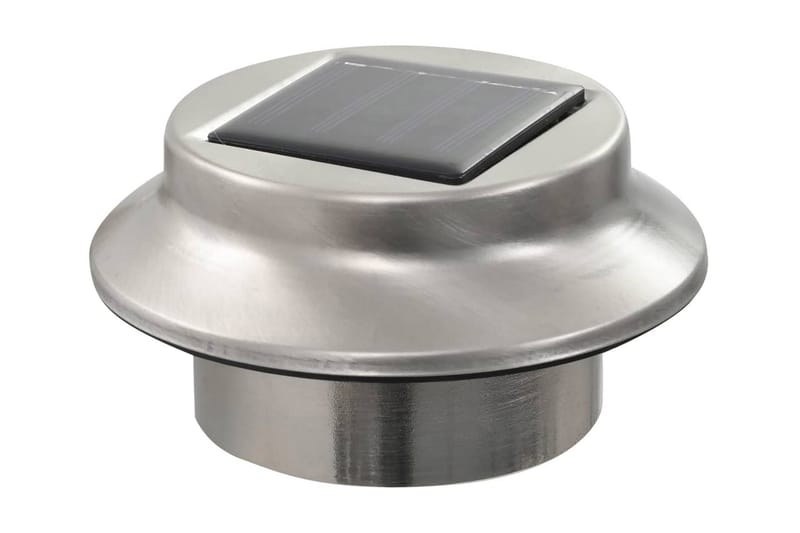 Solcellslampor 12 st LED runda 12 cm vit - Silver - Belysning - Utomhusbelysning - Solcellslampa & solcellsbelysning