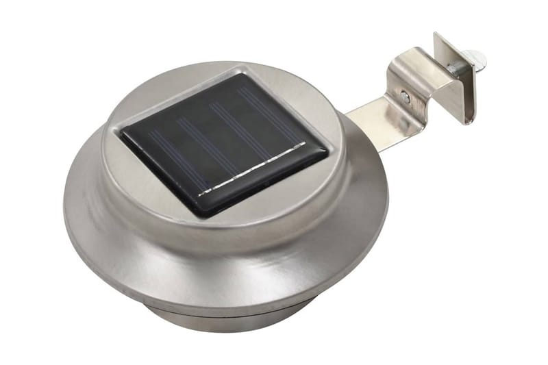 Solcellslampor 12 st LED runda 12 cm vit - Silver - Belysning - Utomhusbelysning - Solcellslampa & solcellsbelysning