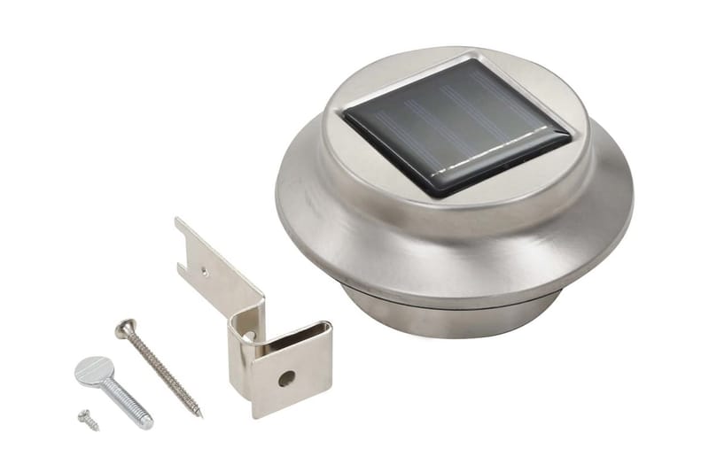 Solcellslampor 12 st LED runda 12 cm vit - Silver - Belysning - Utomhusbelysning - Solcellslampa & solcellsbelysning
