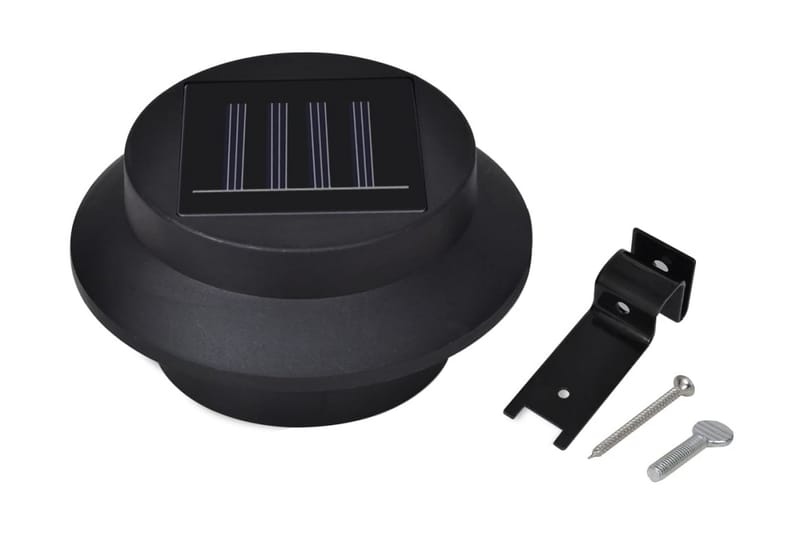 Solcellslampor för staket 12 st LED svart - Svart - Solcellslampa & solcellsbelysning