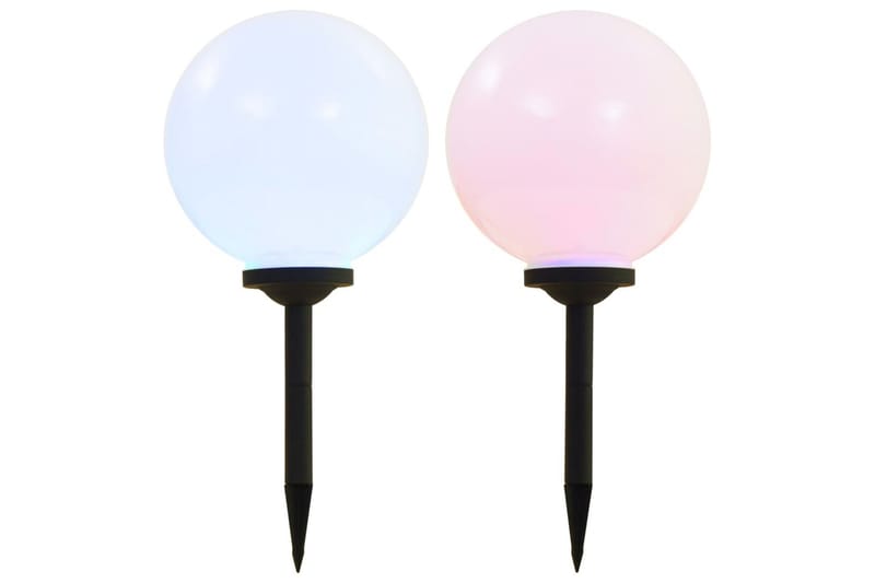 Sollampa LED set 2 st sfäriska 30 cm RGB - Vit - Belysning - Utomhusbelysning - Solcellslampa & solcellsbelysning