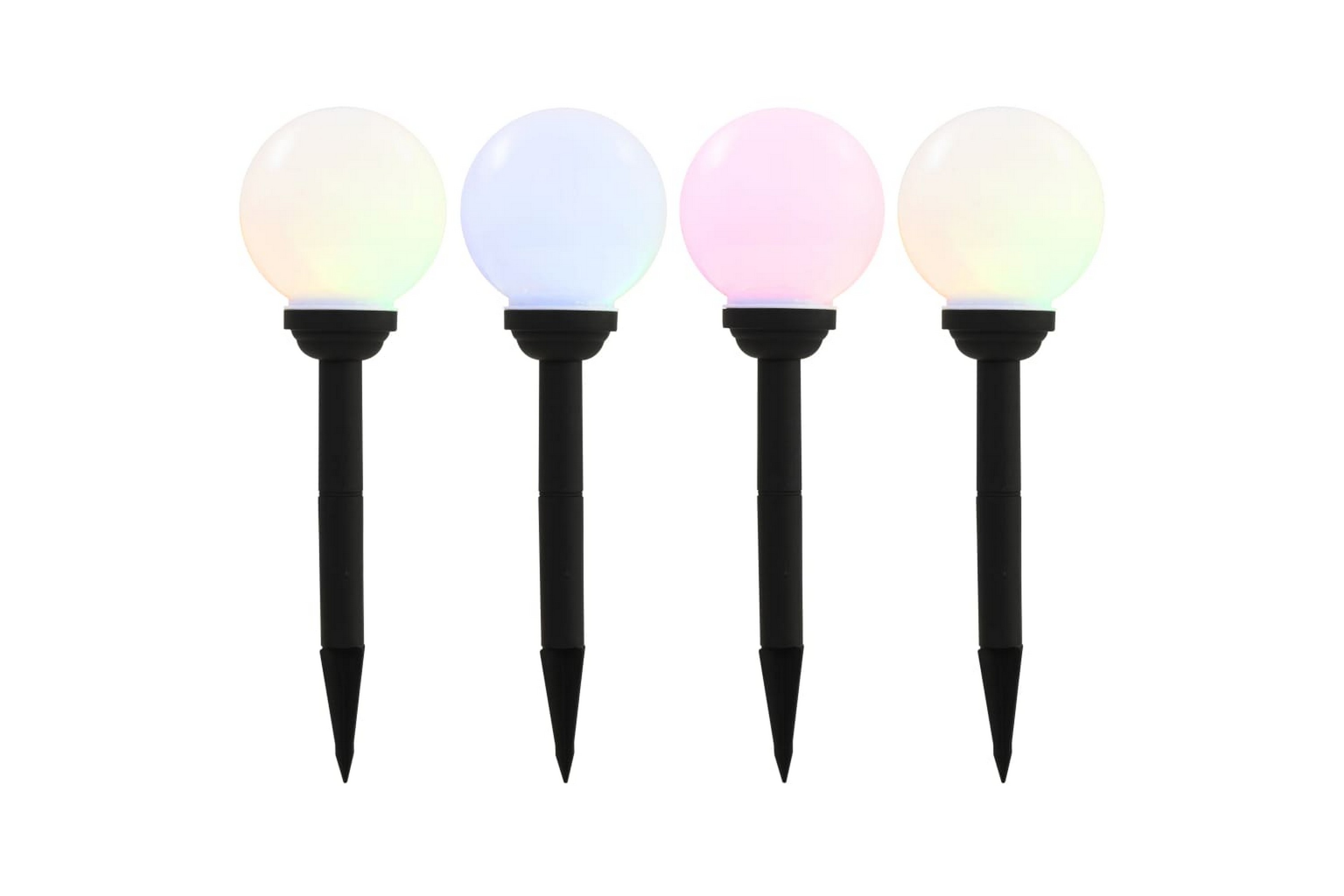 Sollampa LED set 4 st sfäriska 15 cm RGB – Vit