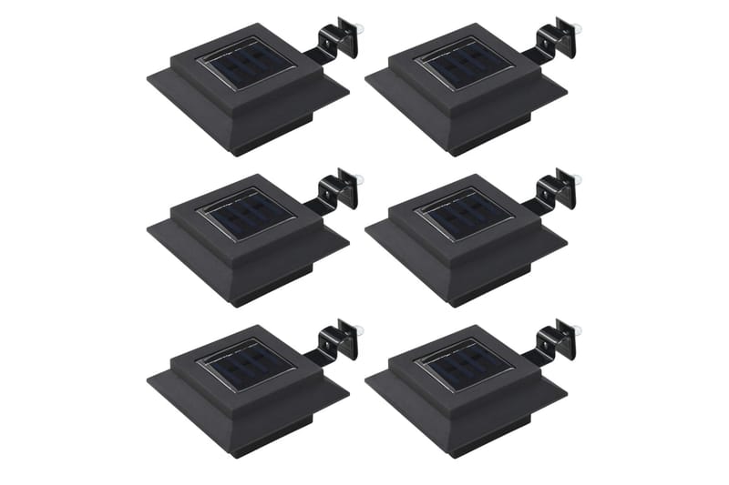 Sollampa LED set 6 st fyrkantig 12 cm svart - Svart - Belysning - Utomhusbelysning - Solcellslampa & solcellsbelysning