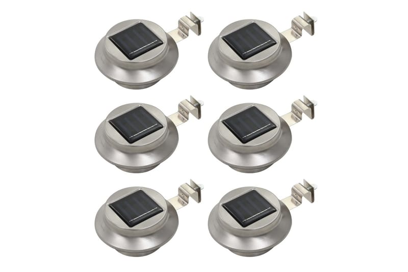 Sollampa LED set 6 st rund 12 cm vit - Silver - Belysning - Utomhusbelysning - Solcellslampa & solcellsbelysning