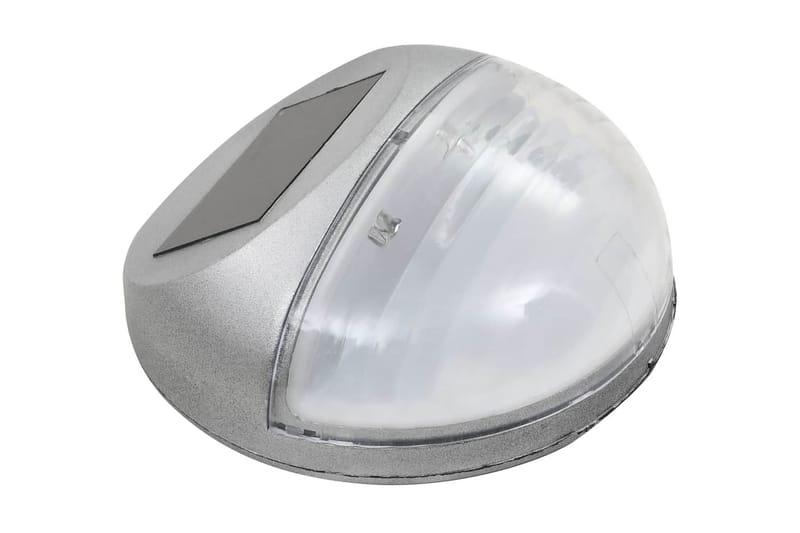 Sollampa vägg LED set 12 st rund silver - Silver - Solcellslampa & solcellsbelysning