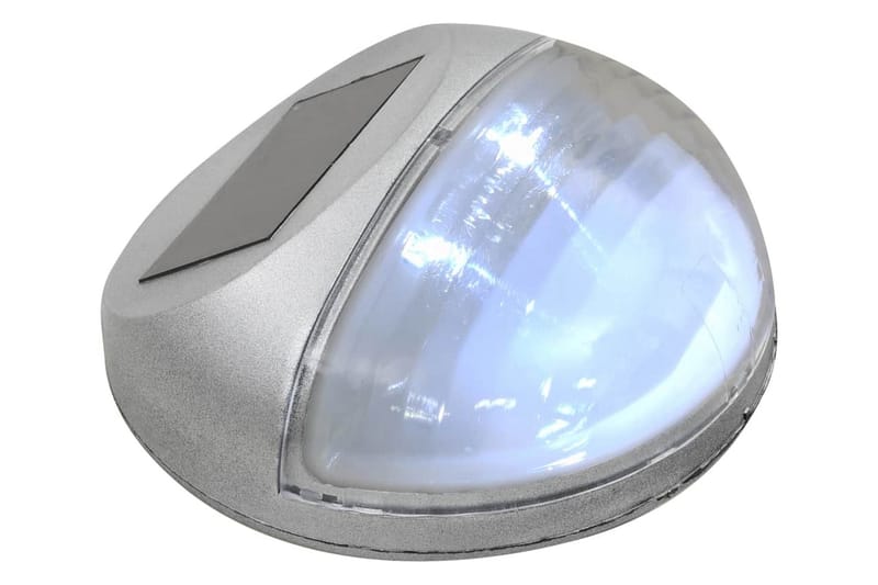 Sollampa vägg LED set 12 st rund silver - Silver - Solcellslampa & solcellsbelysning