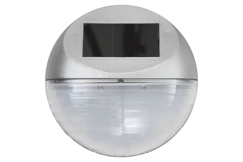 Sollampa vägg LED set 12 st rund silver - Silver - Belysning - Utomhusbelysning - Solcellslampa & solcellsbelysning