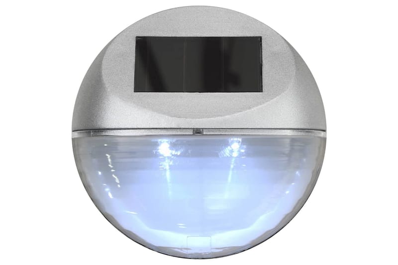 Sollampa vägg LED set 12 st rund silver - Silver - Belysning - Utomhusbelysning - Solcellslampa & solcellsbelysning