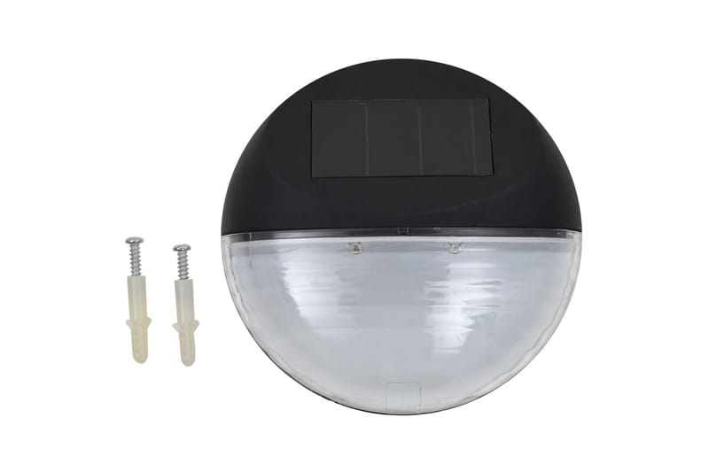 Sollampa vägg LED set 12 st rund svart - Svart - Belysning - Utomhusbelysning - Solcellslampa & solcellsbelysning