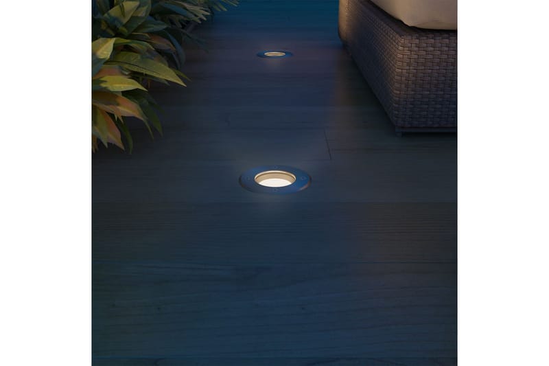 Marklampor med LED 3 st runda - Silver - Utomhusbelysning LED - LED-spotlight - Spotlights utomhus
