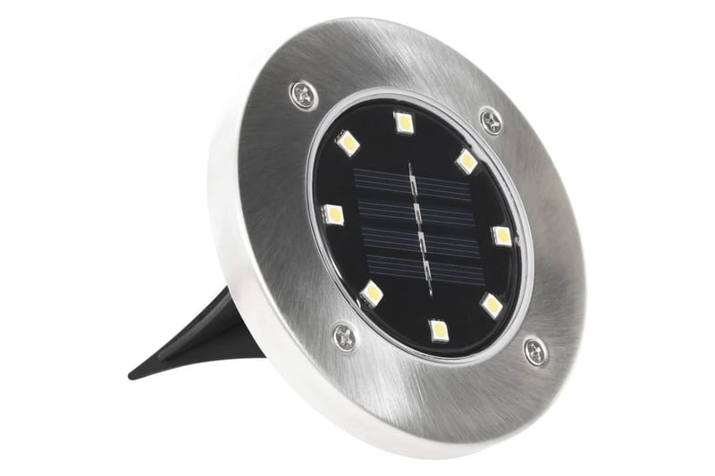 Marklampor soldrivna 8 st LED RGB-färg - Stål/Svart - Spotlights utomhus