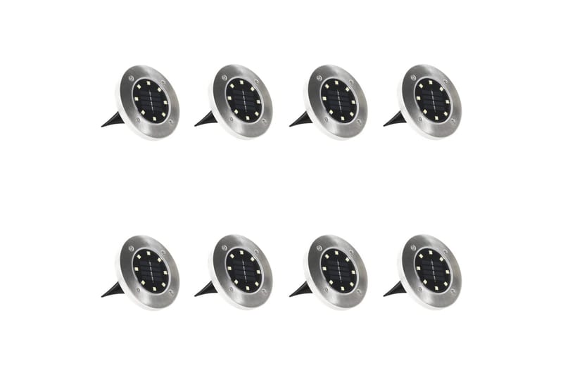 Marklampor soldrivna 8 st LED RGB-färg - Stål/Svart - Belysning - Utomhusbelysning - Spotlights utomhus