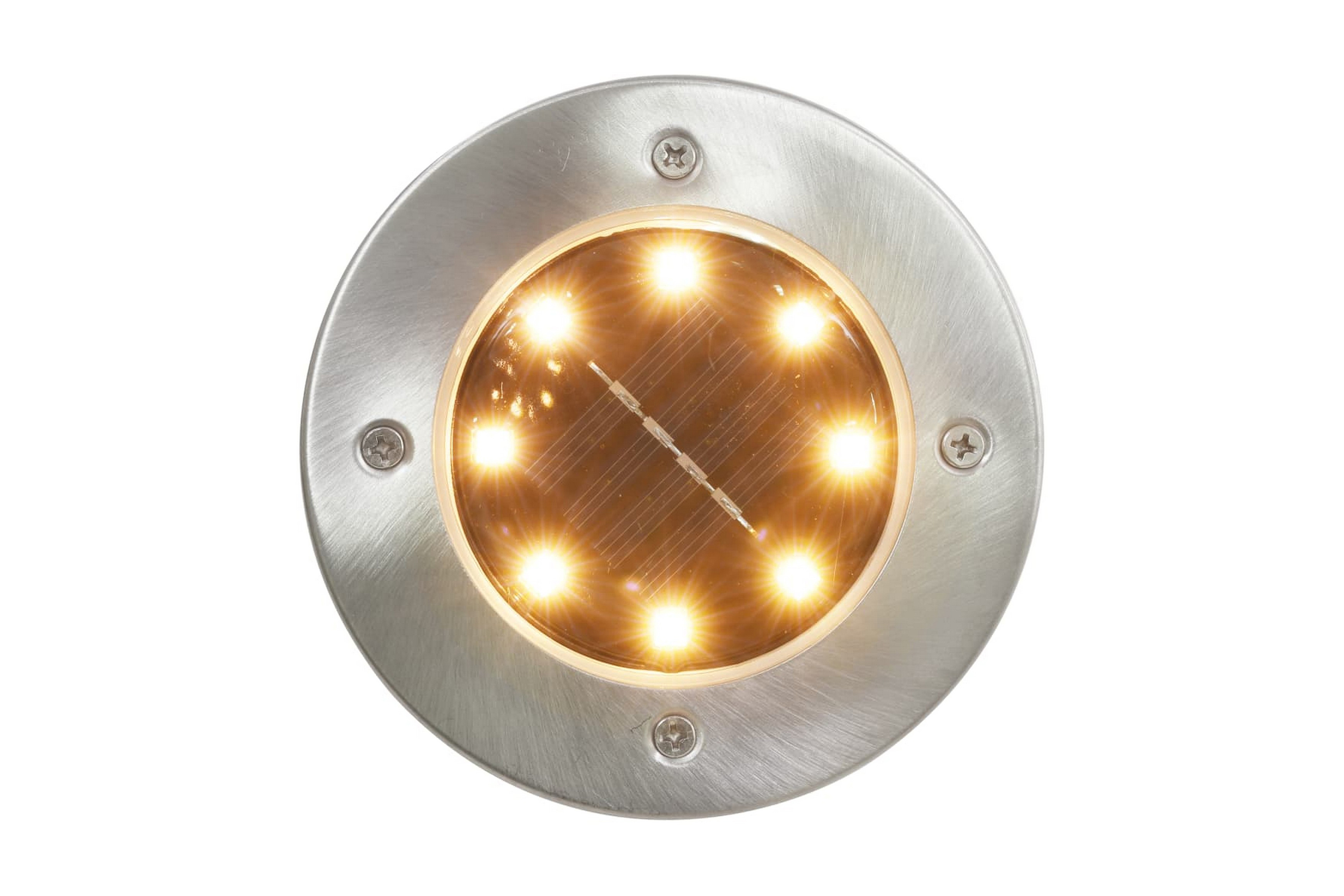 Marklampor soldrivna 8 st LED RGB-färg – Stål/Svart