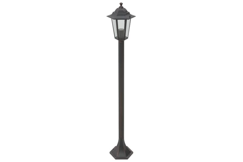 Lyktstolpar för trädgård 6 st E27 110 cm aluminium brons - Brun - Belysning - Utomhusbelysning - Stolplyktor & grindlyktor