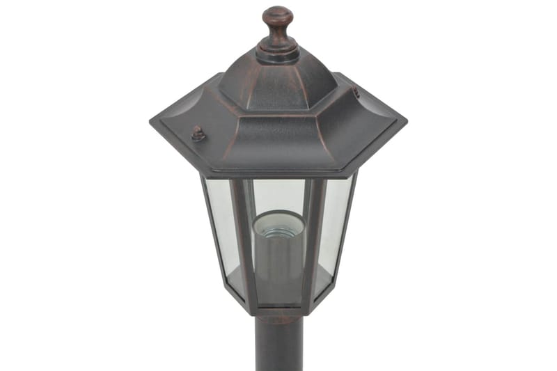 Lyktstolpar för trädgård 6 st E27 110 cm aluminium brons - Brun - Belysning - Utomhusbelysning - Stolplyktor & grindlyktor