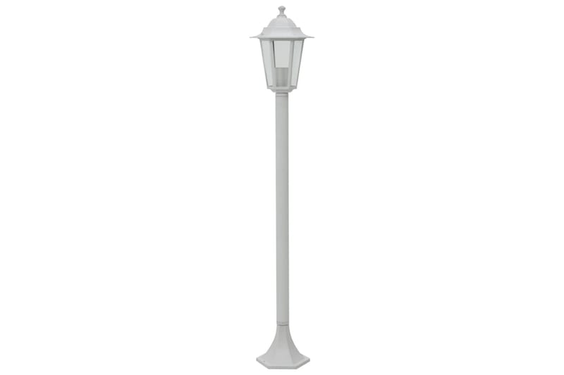 Lyktstolpar för trädgård 6 st E27 110 cm aluminium vit - Vit - Belysning - Utomhusbelysning - Stolplyktor & grindlyktor