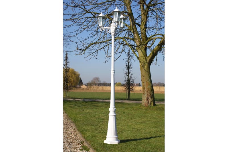 Utebelysning Kingston 3-armad 215 cm Vit - Vit - Belysning - Utomhusbelysning - Stolplyktor & grindlyktor