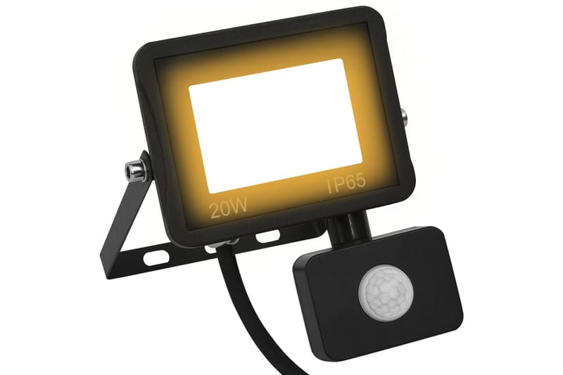 Strålkastare med sensor 20 W LED varmvit - Svart - Belysning - Utomhusbelysning - Strålkastare