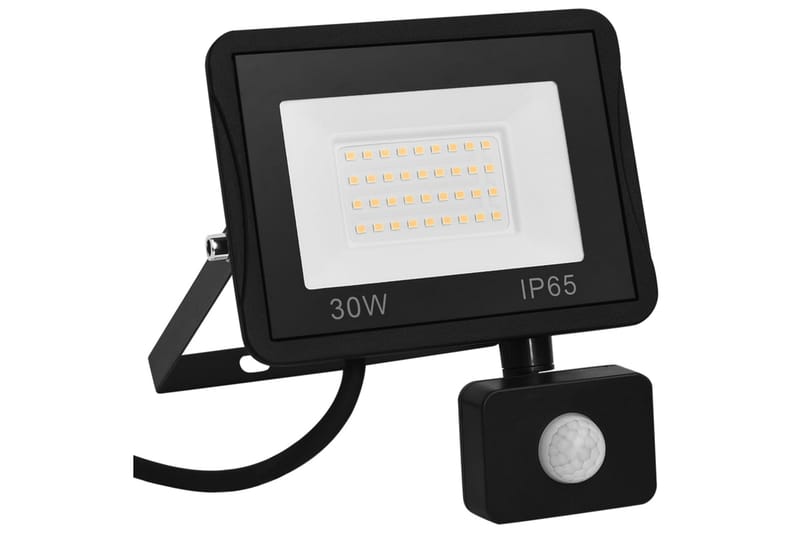Strålkastare med sensor 30 W LED kallvit - Svart - Belysning - Utomhusbelysning - Strålkastare