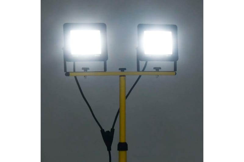 Strålkastare med stativ 2x100 W LED kallvit - Svart - Belysning - Utomhusbelysning - Strålkastare