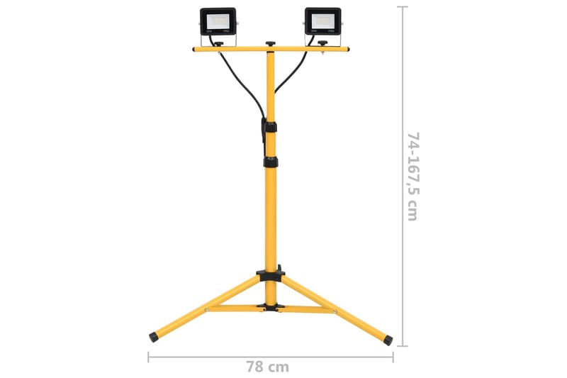 Strålkastare med stativ 2x20 W LED kallvit - Svart - Belysning - Utomhusbelysning - Strålkastare