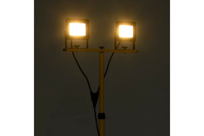 Strålkastare med stativ 2x20 W LED varmvit - Svart - Belysning - Utomhusbelysning - Strålkastare