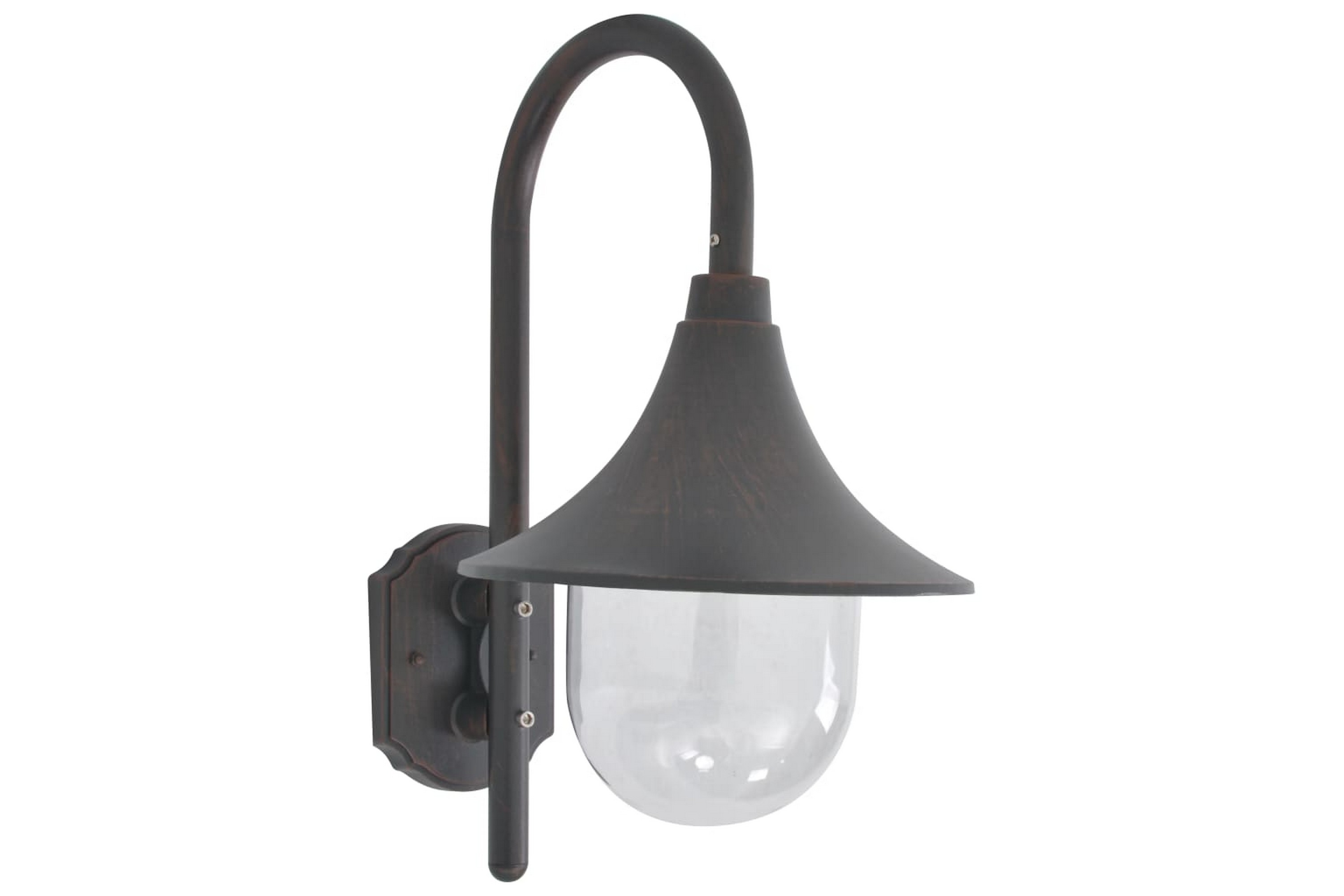Vägglampa för trädgård E27 42 cm aluminium brons – Brun