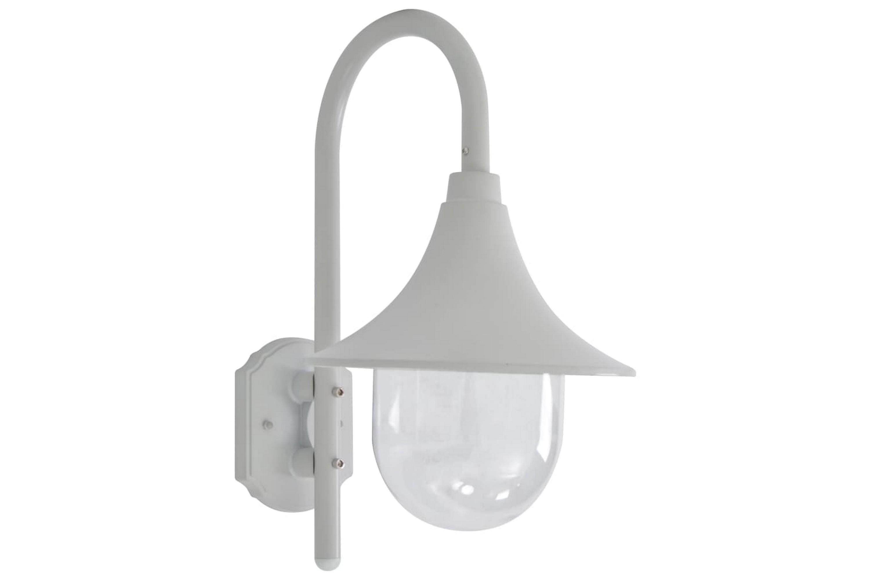 Vägglampa för trädgård E27 42 cm aluminium vit – Vit