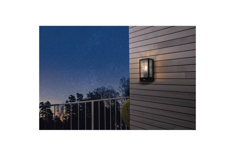 Vägglampa Utebelysning Eglo Alamonte med Sensor - Svart/Vit - Belysning - Utomhusbelysning - Fasadbelysning