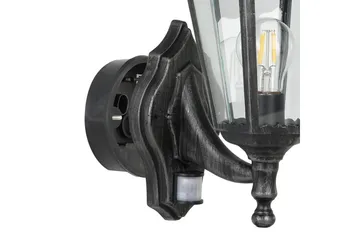 Vägglampa Utebelysning Eglo Navedo med Sensor Svart, Silverpatinerad Klar - Svart/Silver - Belysning - Utomhusbelysning - Fasadbelysning
