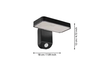 Vägglampa Utebelysning Eglo Pation med Sensor - Svart - Belysning - Utomhusbelysning - Solcellslampa & solcellsbelysning