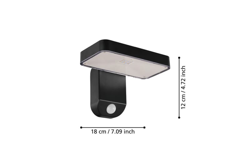 Vägglampa Utebelysning Eglo Pation med Sensor - Svart - Belysning - Utomhusbelysning - Solcellslampa & solcellsbelysning