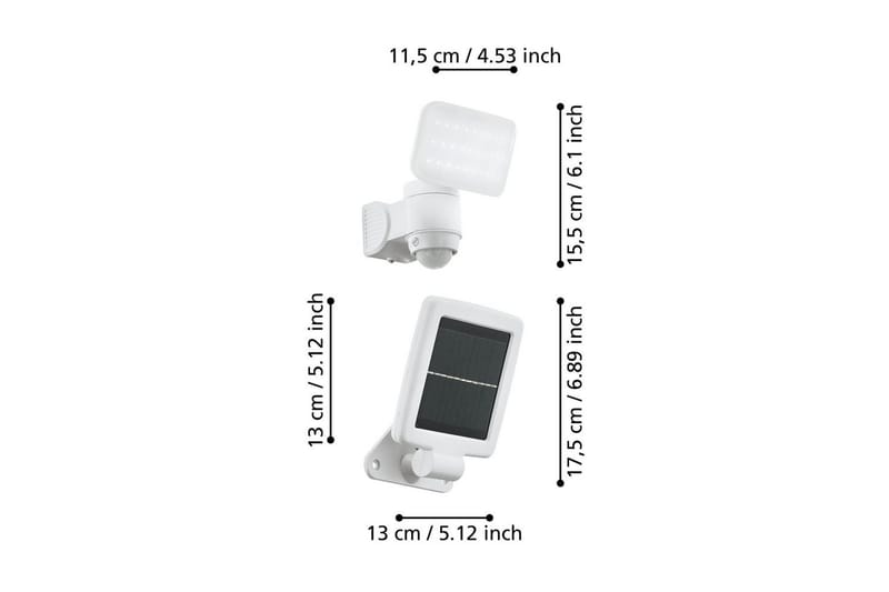 Väggstrålkastare Utebelysning Eglo Casabas med Sensor Vit - Vit - Belysning - Utomhusbelysning - Solcellslampa & solcellsbelysning