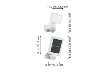 Väggstrålkastare Utebelysning Eglo Casabas med Sensor Vit - Vit - Belysning - Utomhusbelysning - Solcellslampa & solcellsbelysning