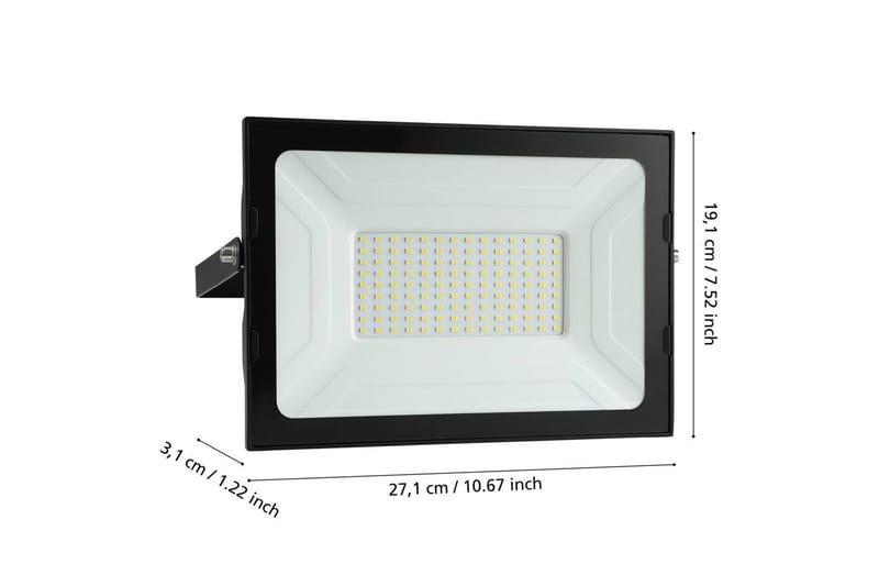 Väggstrålkastare Utebelysning Eglo Faedo 3 102W, Svart - Svart - Belysning - Utomhusbelysning - Fasadbelysning