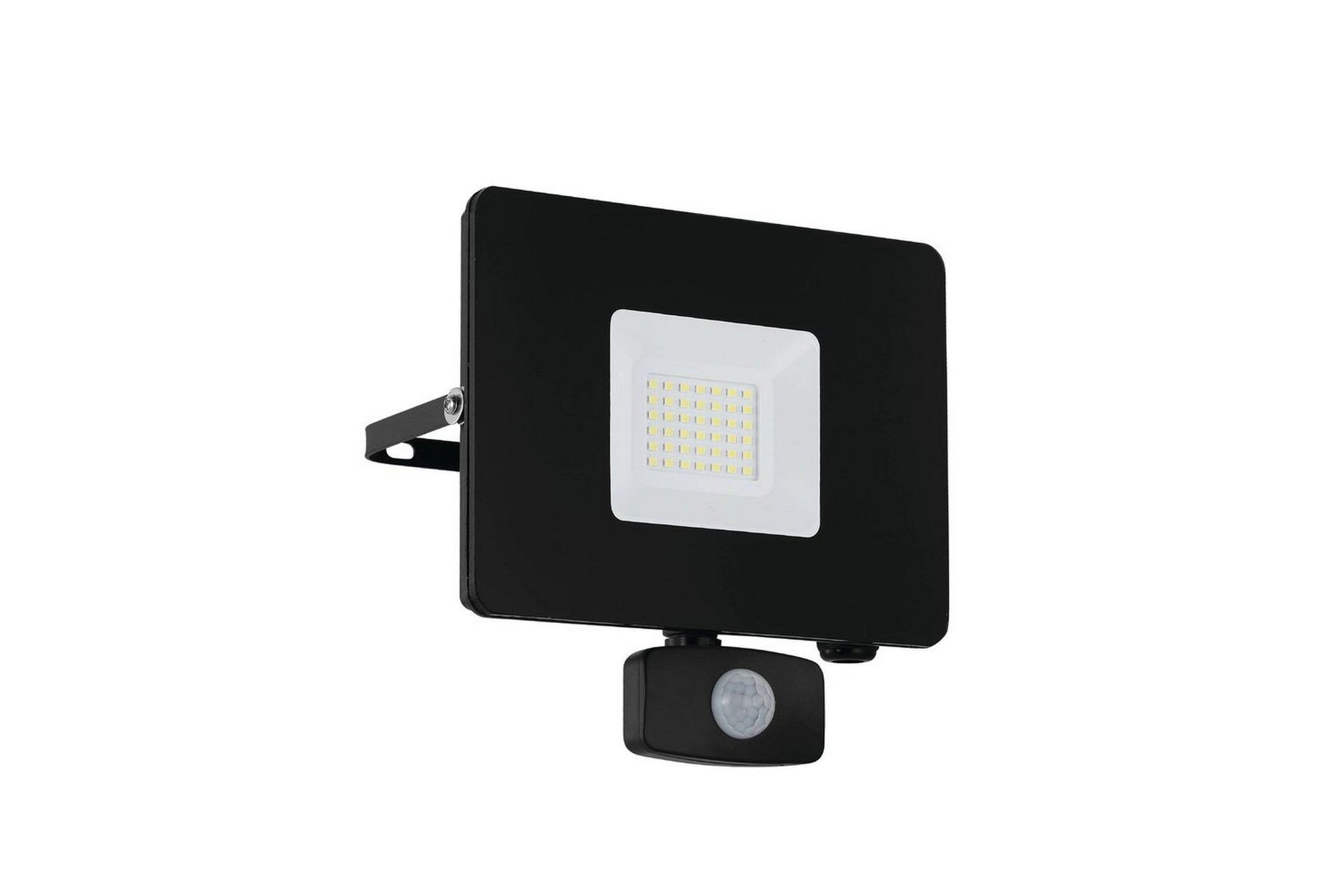 V&auml;ggstr&aring;lkastare Utebelysning Eglo Faedo 3 med Sensor 30W, Svart - Svart