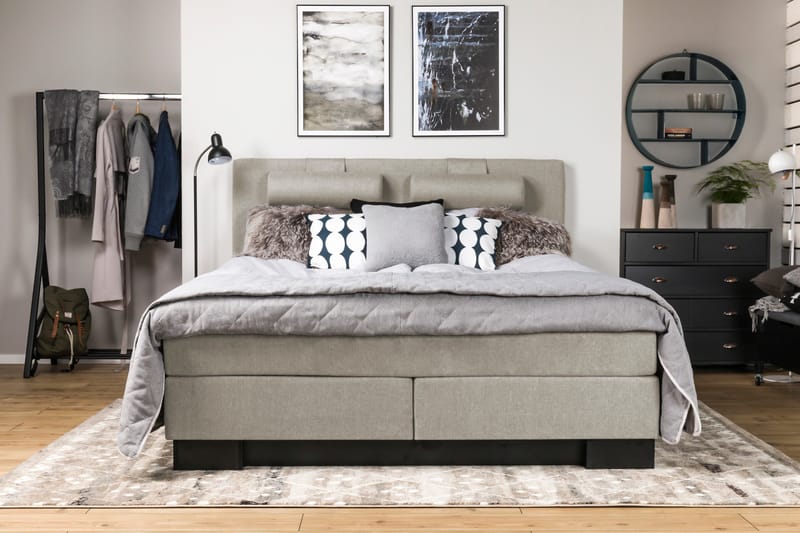 SINNEBO Sängpaket 210x210 Beige - Kontinentalsängar - Komplett Sängpaket