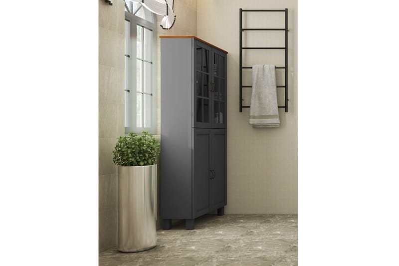 Alby Högskåp till Badrum 130x75x30 cm - Grå - Förvaring - Badrumsförvaring & tvättstuga inredning - Badrumsskåp