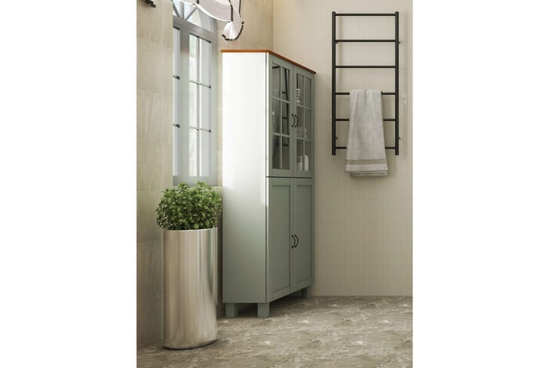 Alby Högskåp till Badrum 130x75x30 cm - Grön - Förvaring - Badrumsförvaring & tvättstuga inredning - Badrumsskåp