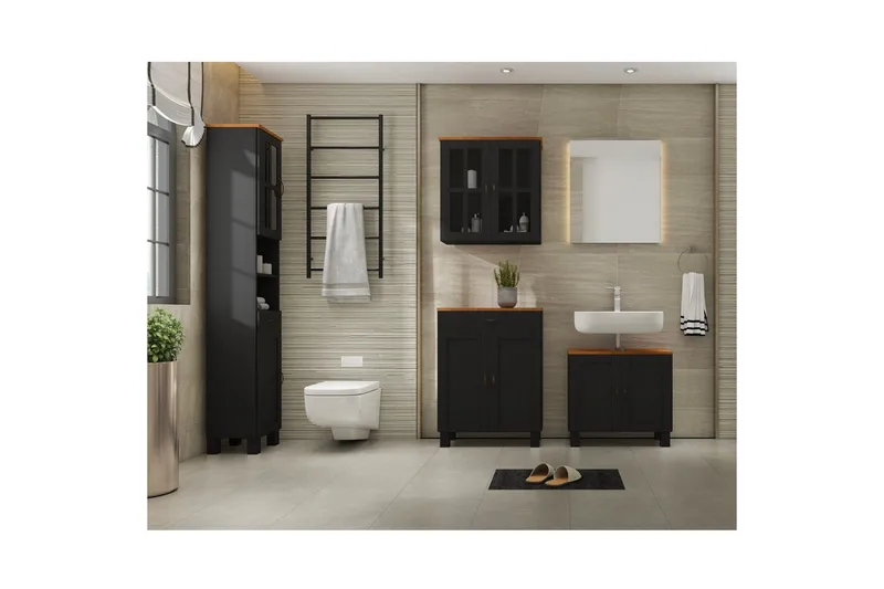 Alby Högskåp till Badrum 180x33x30 cm - Grå - Förvaring - Badrumsförvaring & tvättstuga inredning - Badrumsskåp