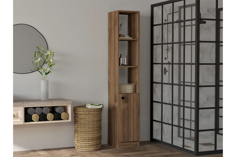 Andifli Badrumsförvaring 30x170 cm, Brun