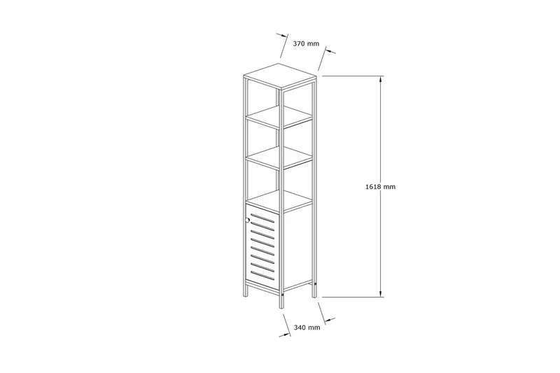 Andifli Badrumsförvaring 38x162,2 cm - Blå - Förvaring - Badrumsförvaring & tvättstuga inredning