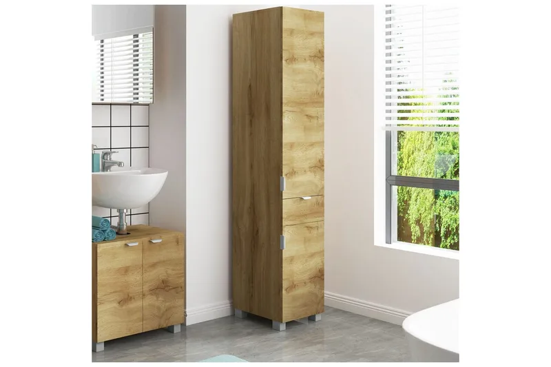 Atlas Högskåp till Badrum 181x38x36 cm - Natur - Förvaring - Badrumsförvaring & tvättstuga inredning - Badrumsskåp