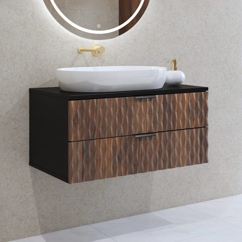 Badrumsmöbel Enzo med 2 Lådor Väggmonterad - 81 cm - Förvaring - Badrumsförvaring & tvättstuga inredning - Badrumsskåp