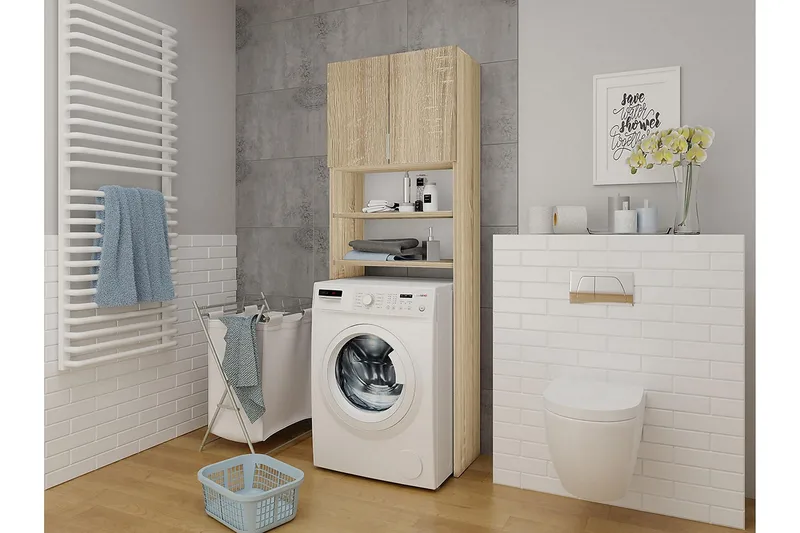 Badrumsskåp 30x65 cm - Beige/Vit - Förvaring - Badrumsförvaring & tvättstuga inredning