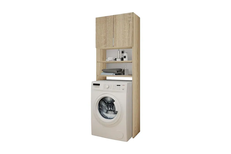 Badrumsskåp 30x65 cm, Beige/Vit